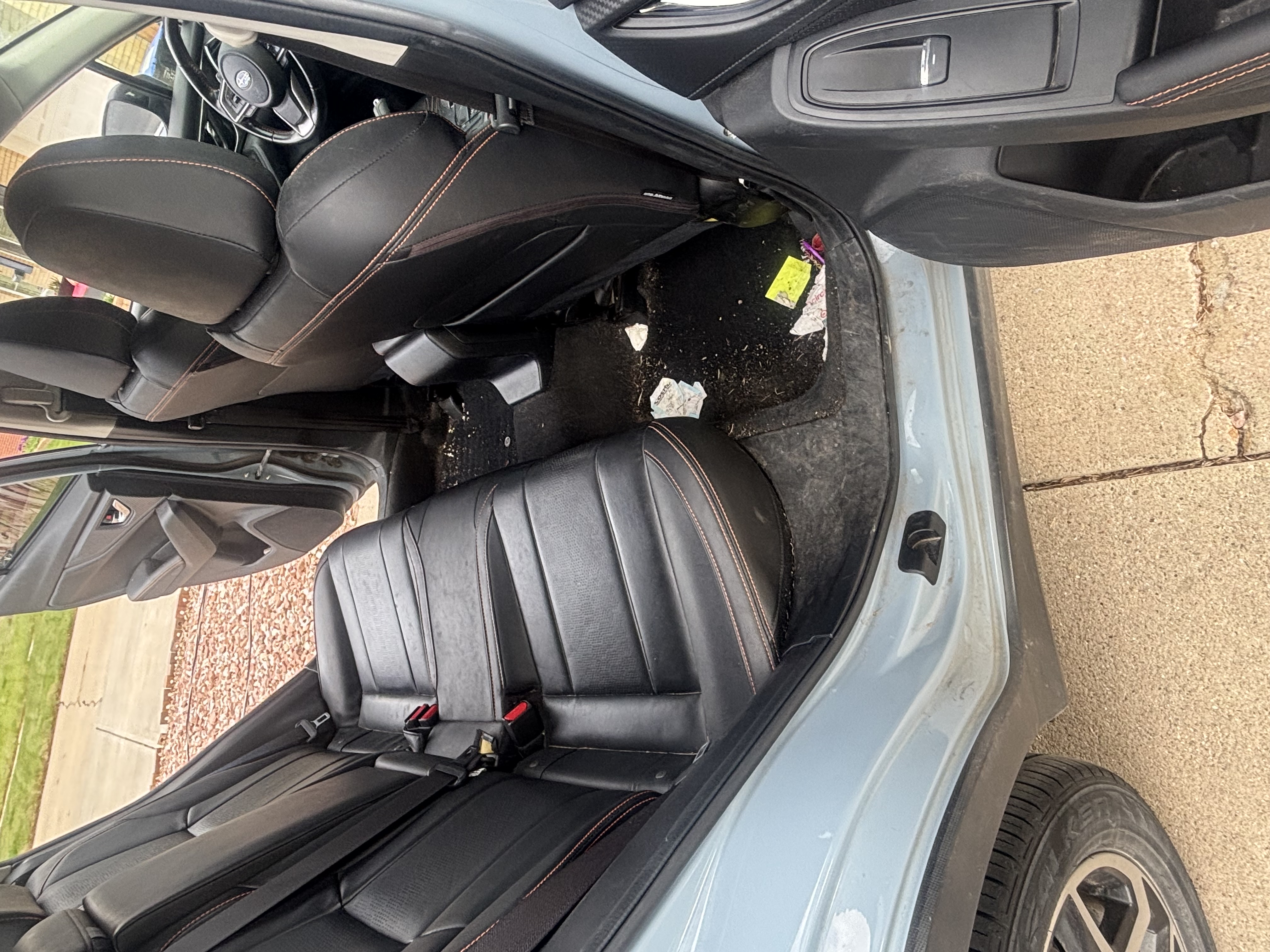 Back right door before cleaning